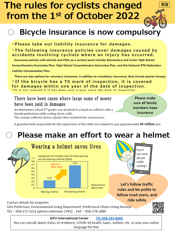 Changes to Cycling Rules from 1st October 2022 GIC Information Gifu